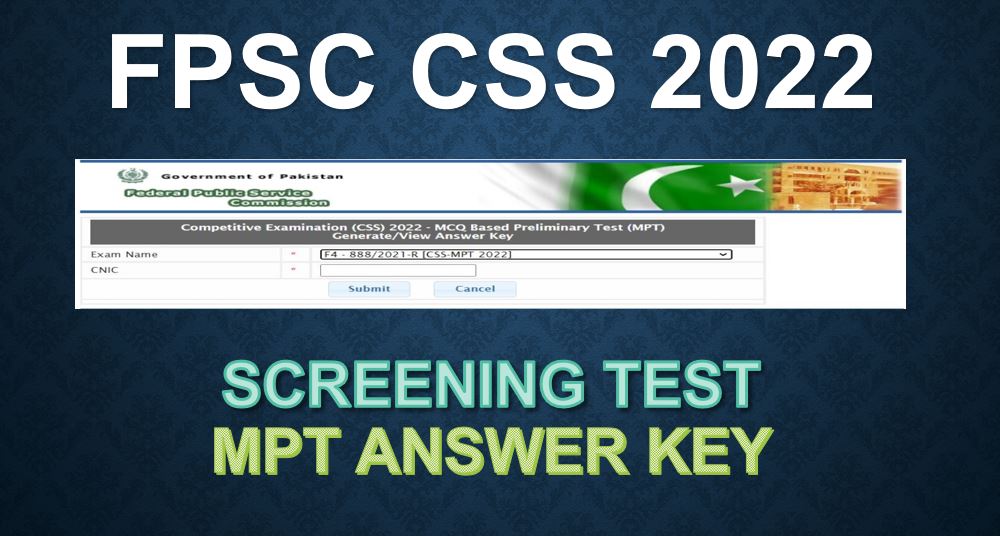 Answer Keys for CSS MPT Paper  20 February 2022