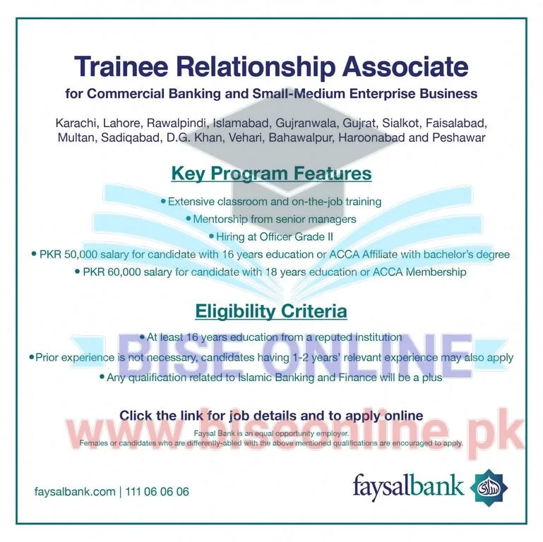 Faysal Bank Trainee Program Apply Online & Registration