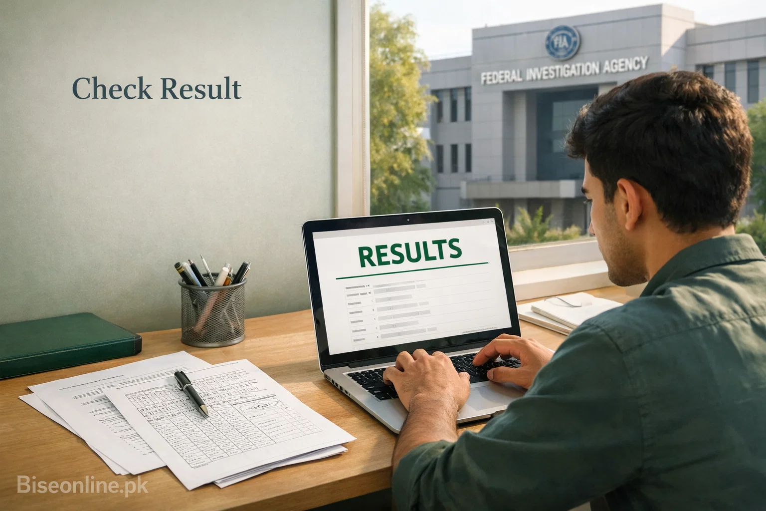 Candidate checking FIA result and interview details