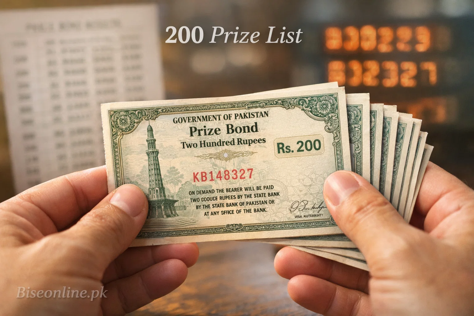 Rs200 Prize Bond list draw result Pakistan